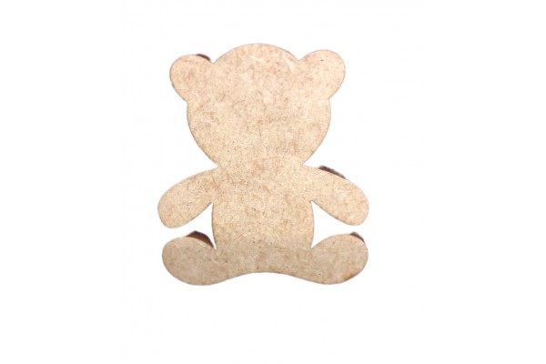 APLIQUE URSO LISO A LASER 7CM COM 3 UNIDADES MDF